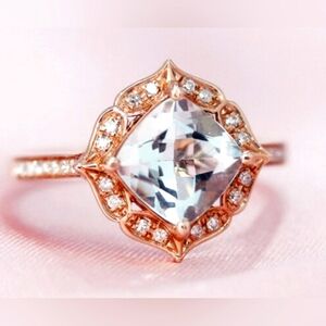 (7)  Rose Gold .925 SS Ring